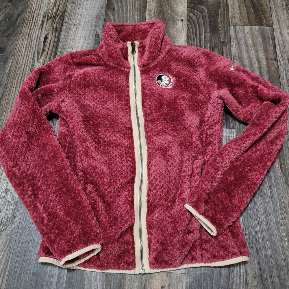 Columbia Florida State Seminoles FSU Fleece Jacket Womens Small Red Zip